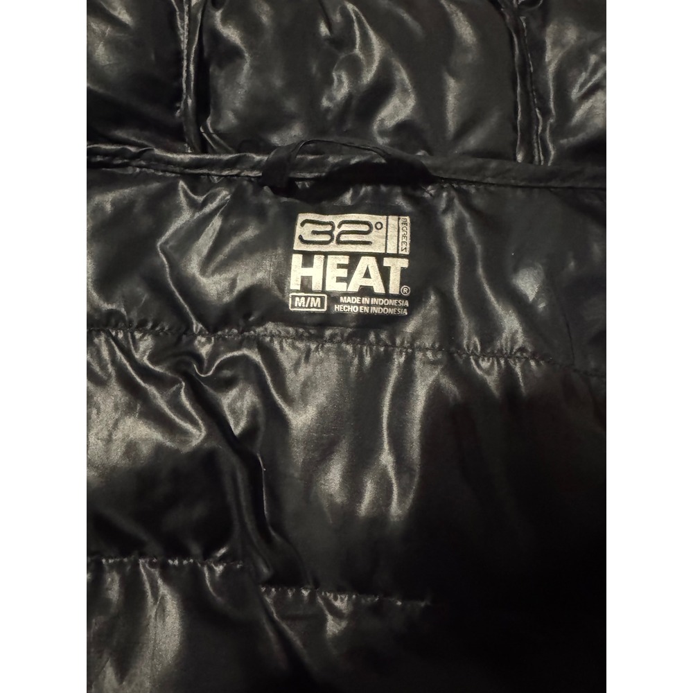 32 Degrees Heat Women's Black Hooded Puffer Jacket Light Quilted Coat Size M - Picture 3 of 5